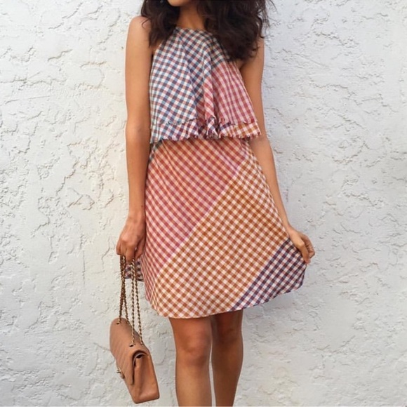 Zara Trafaluc Frayed Checked Summer Dress Size Small 2543/517/050 100%‎ Cotton - Picture 1 of 15